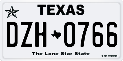 TX license plate DZH0766