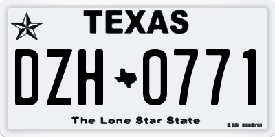 TX license plate DZH0771