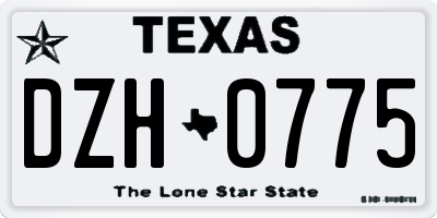 TX license plate DZH0775