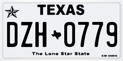 TX license plate DZH0779