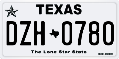 TX license plate DZH0780