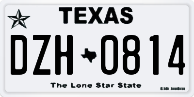 TX license plate DZH0814