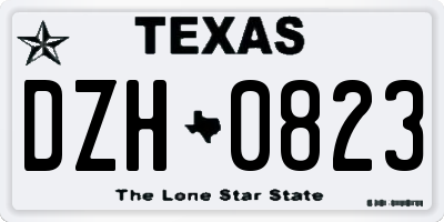 TX license plate DZH0823