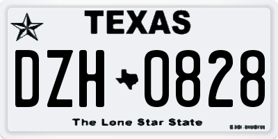 TX license plate DZH0828