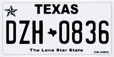 TX license plate DZH0836