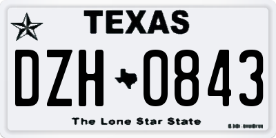 TX license plate DZH0843