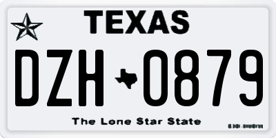 TX license plate DZH0879