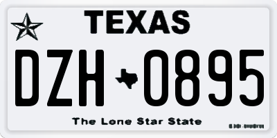 TX license plate DZH0895