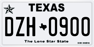 TX license plate DZH0900