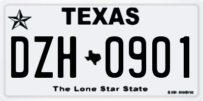 TX license plate DZH0901