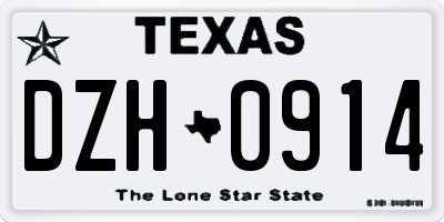 TX license plate DZH0914
