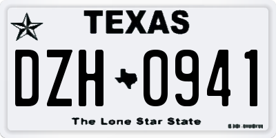 TX license plate DZH0941