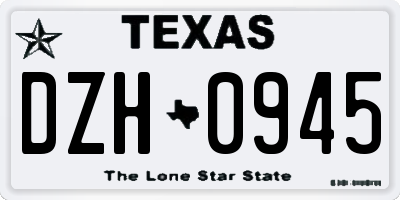 TX license plate DZH0945