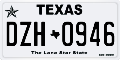TX license plate DZH0946
