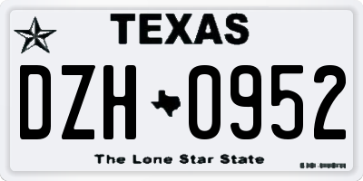 TX license plate DZH0952
