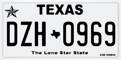 TX license plate DZH0969