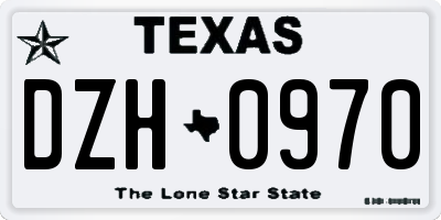 TX license plate DZH0970