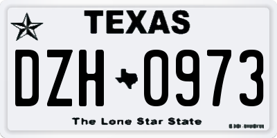 TX license plate DZH0973