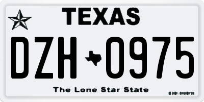 TX license plate DZH0975