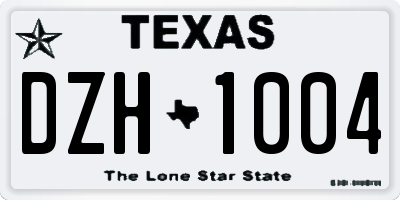 TX license plate DZH1004