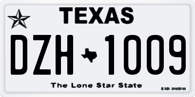 TX license plate DZH1009