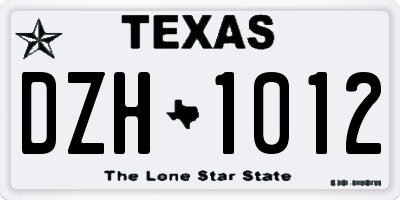 TX license plate DZH1012