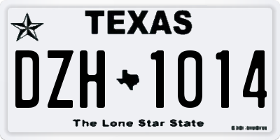 TX license plate DZH1014