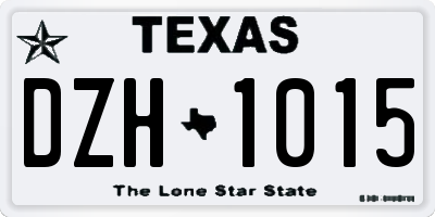 TX license plate DZH1015
