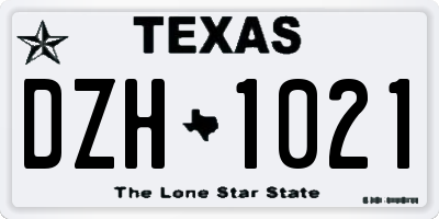 TX license plate DZH1021