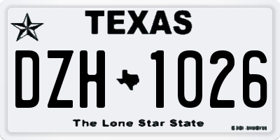 TX license plate DZH1026