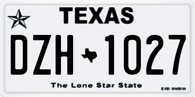 TX license plate DZH1027
