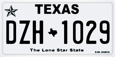 TX license plate DZH1029