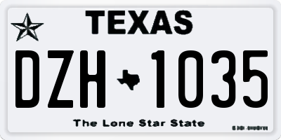 TX license plate DZH1035