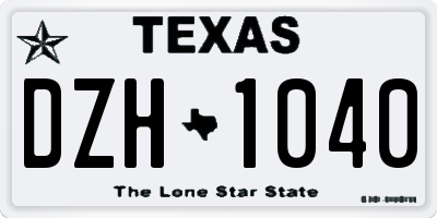 TX license plate DZH1040