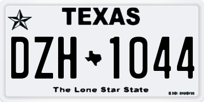 TX license plate DZH1044