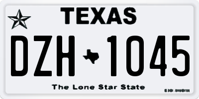 TX license plate DZH1045