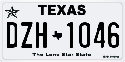 TX license plate DZH1046