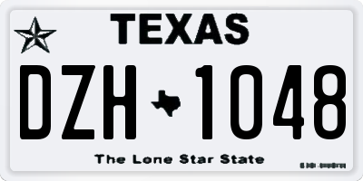 TX license plate DZH1048