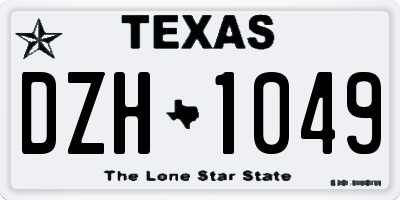 TX license plate DZH1049