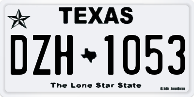 TX license plate DZH1053