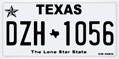 TX license plate DZH1056