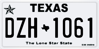 TX license plate DZH1061