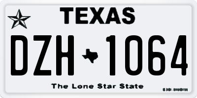 TX license plate DZH1064