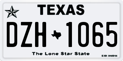 TX license plate DZH1065