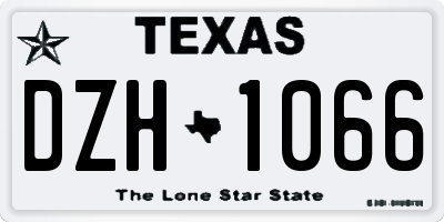 TX license plate DZH1066