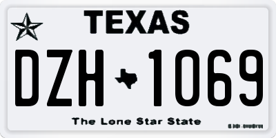 TX license plate DZH1069