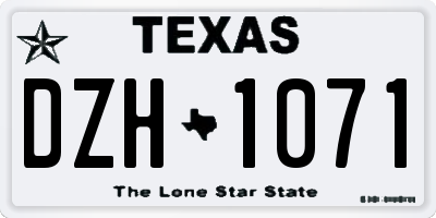 TX license plate DZH1071