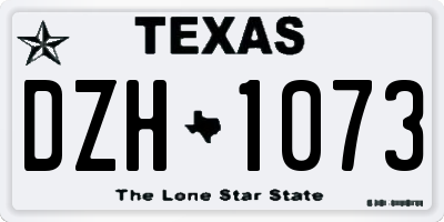 TX license plate DZH1073