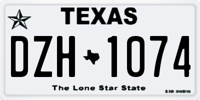TX license plate DZH1074