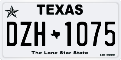 TX license plate DZH1075